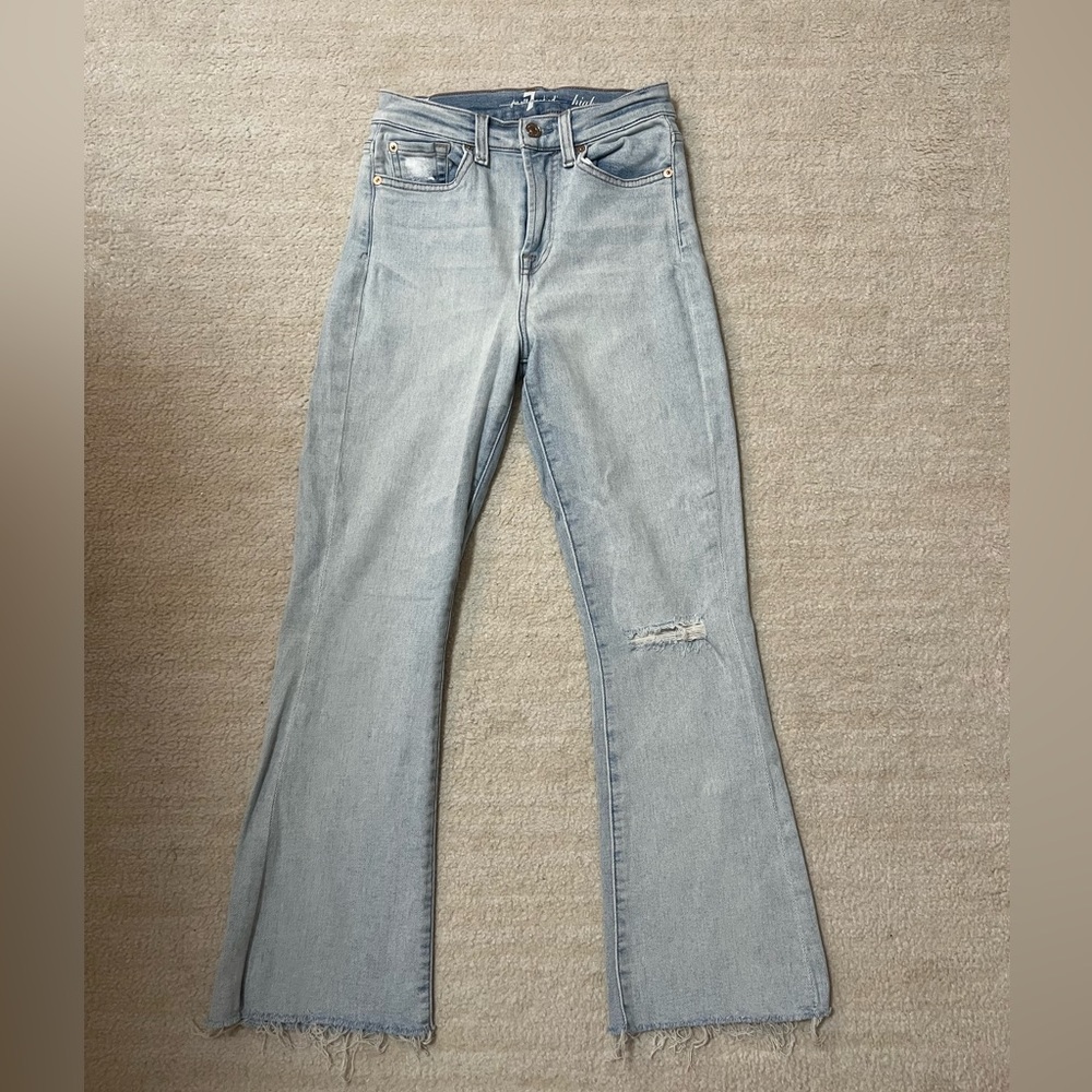 7 For All Mankind high waist slim kick light wash jeans